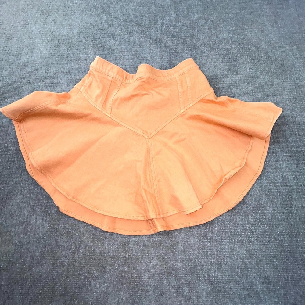 Aerie Find Happy Everywhere Mini Skirt Womens XS‎ Orange Ruffled Elastic Waist